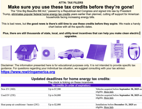 Updated Deadlines for Home Energy Tax Credits
